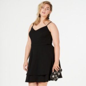 B Darlin Trendy Plus Size Lace-Trim Fit & Flare
